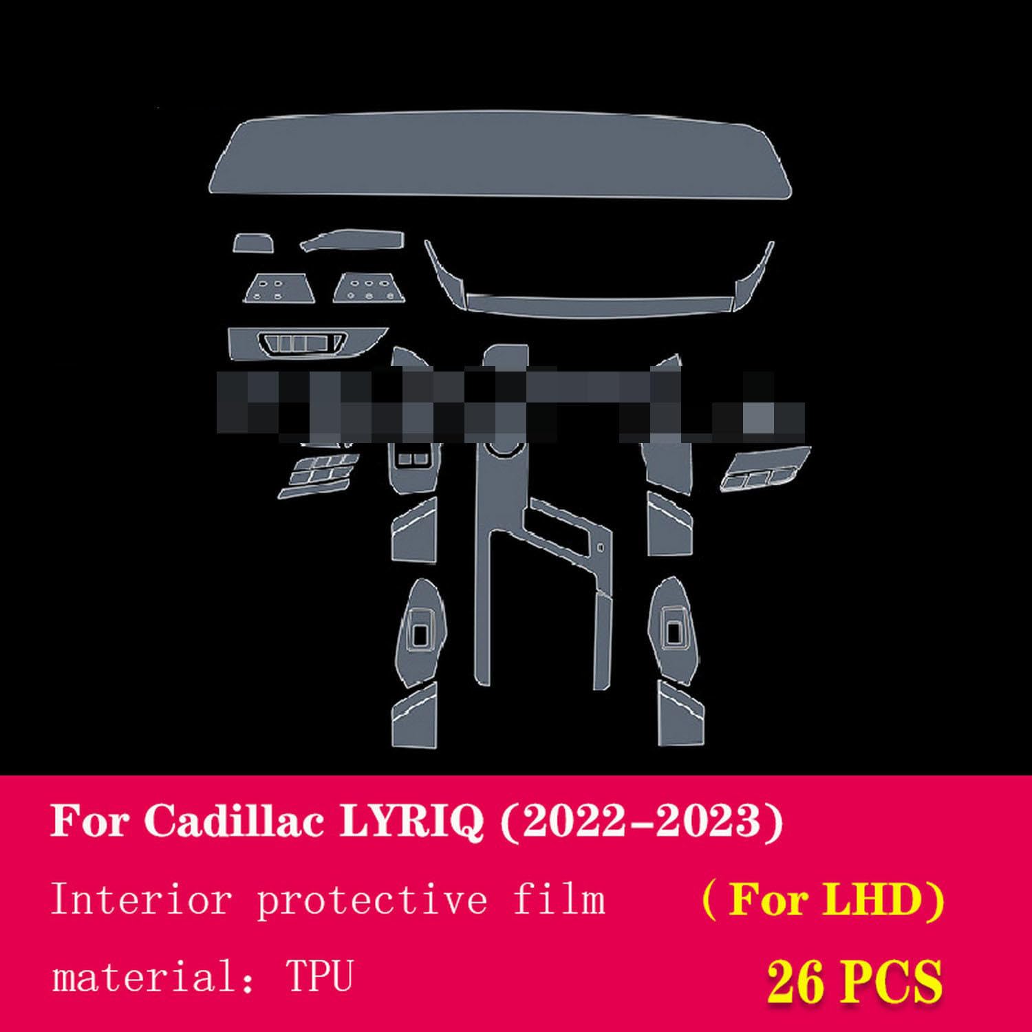 LAVIYE Pellicola di protezione antigraffio per auto trasparente TPU trasparente pellicola protettiva autoadesiva schermo consolle, per Cadillac LYRIQ 2022-2023