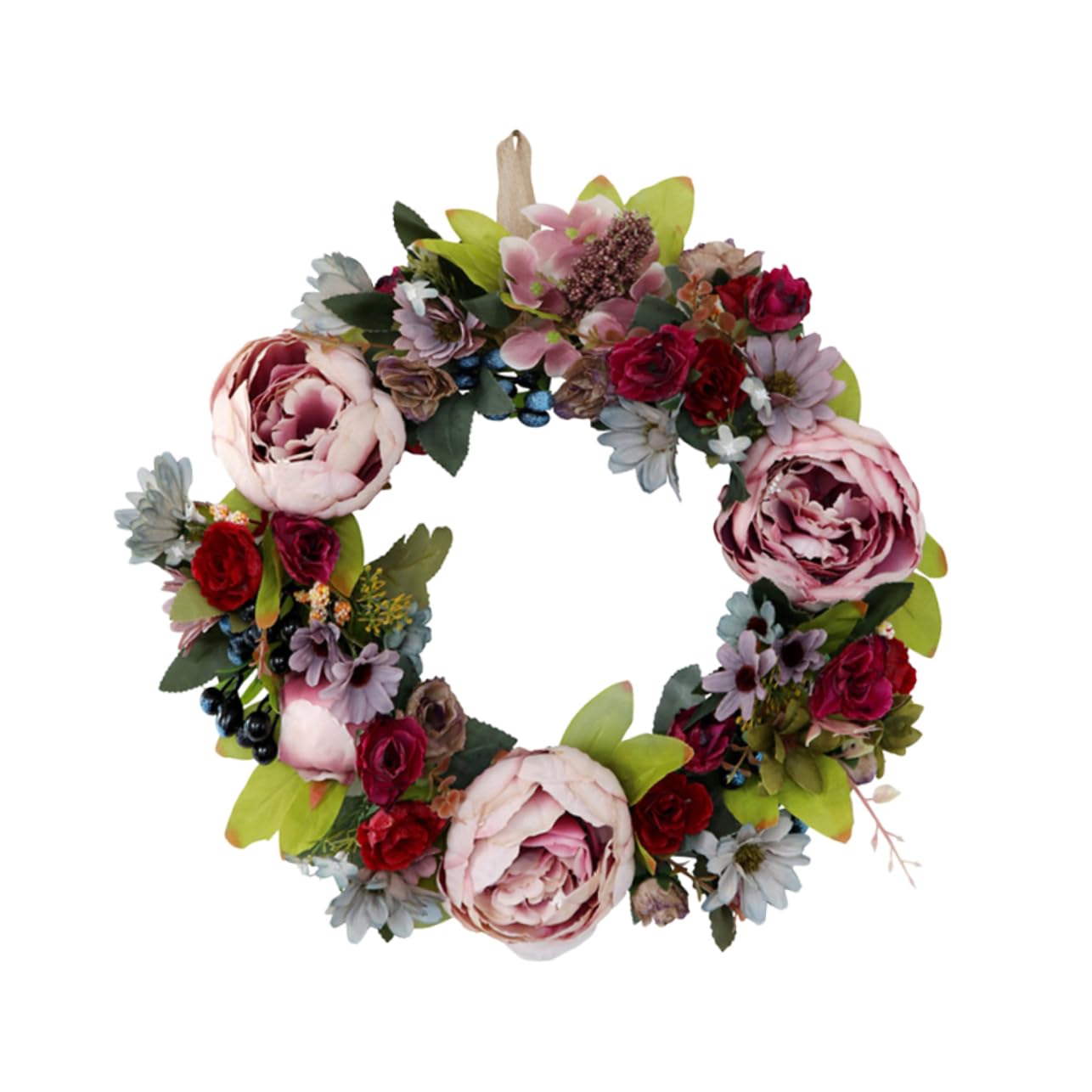 Ghirlanda Peonia Artificiale 1 Pezzo in Legno Plastico