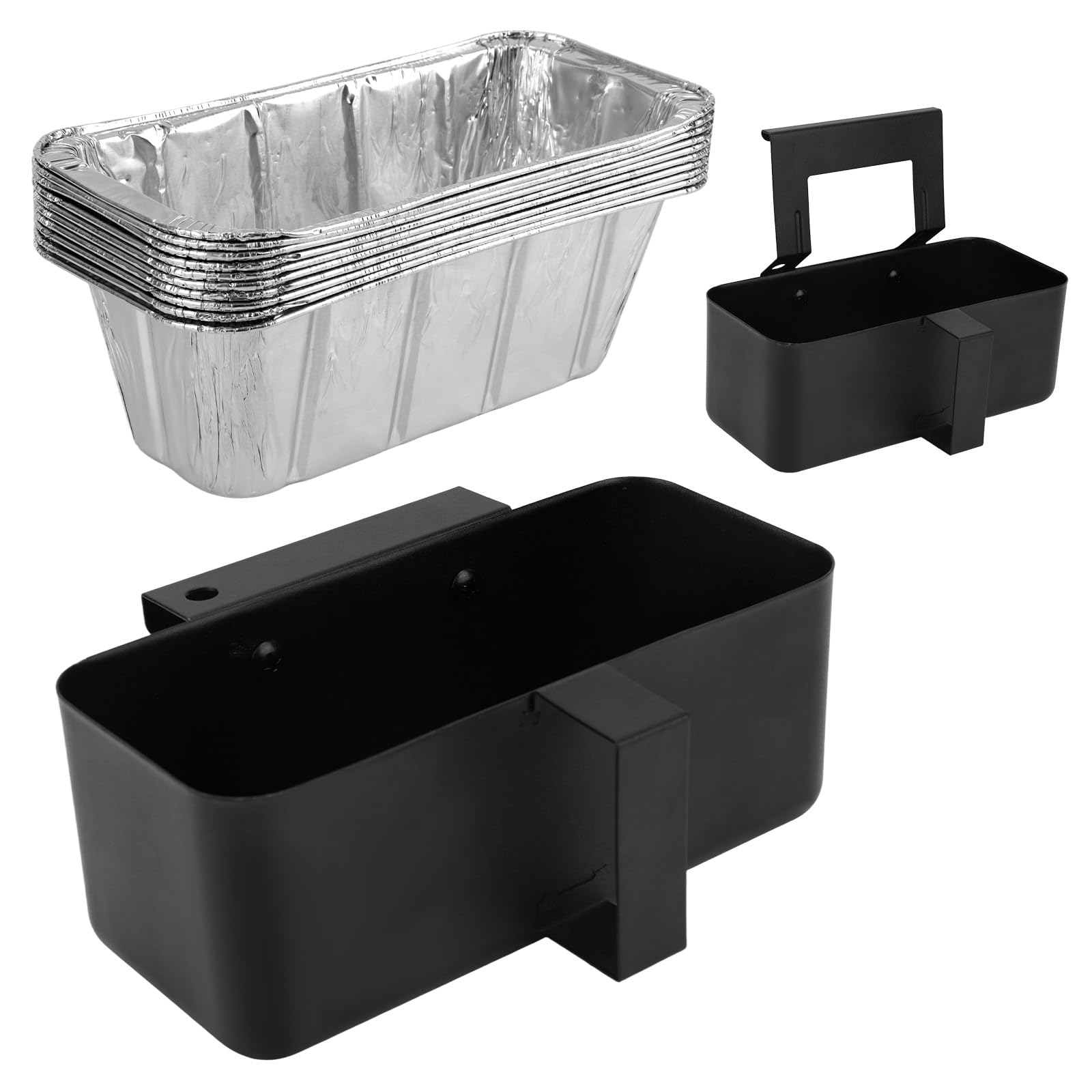 Penitue Ensemble Bac Récupérateur de Graisse et Doublures en Aluminium pour Plaque de Cuisson, Bac Récupérateur d'Huile Universel en Acier Carbone pour Poêles Blackstone et Autres Poêles à Frire