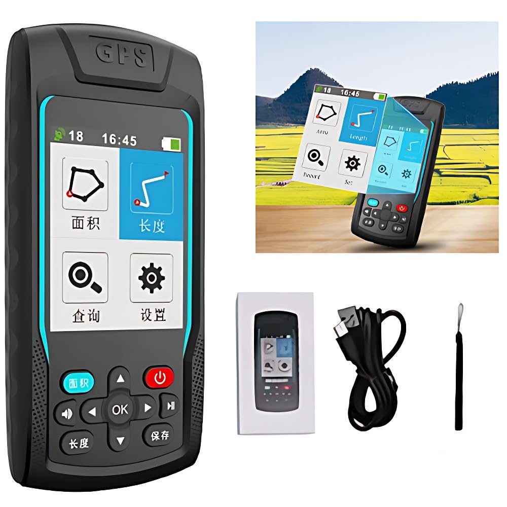 Instrumento de medición de tierra de alta precisión, medidor de área LCD portátil de 2.8 pulgadas, dispositivo de topografía de mano de 3200 mAh, diseño a prueba de golpes y caídas
