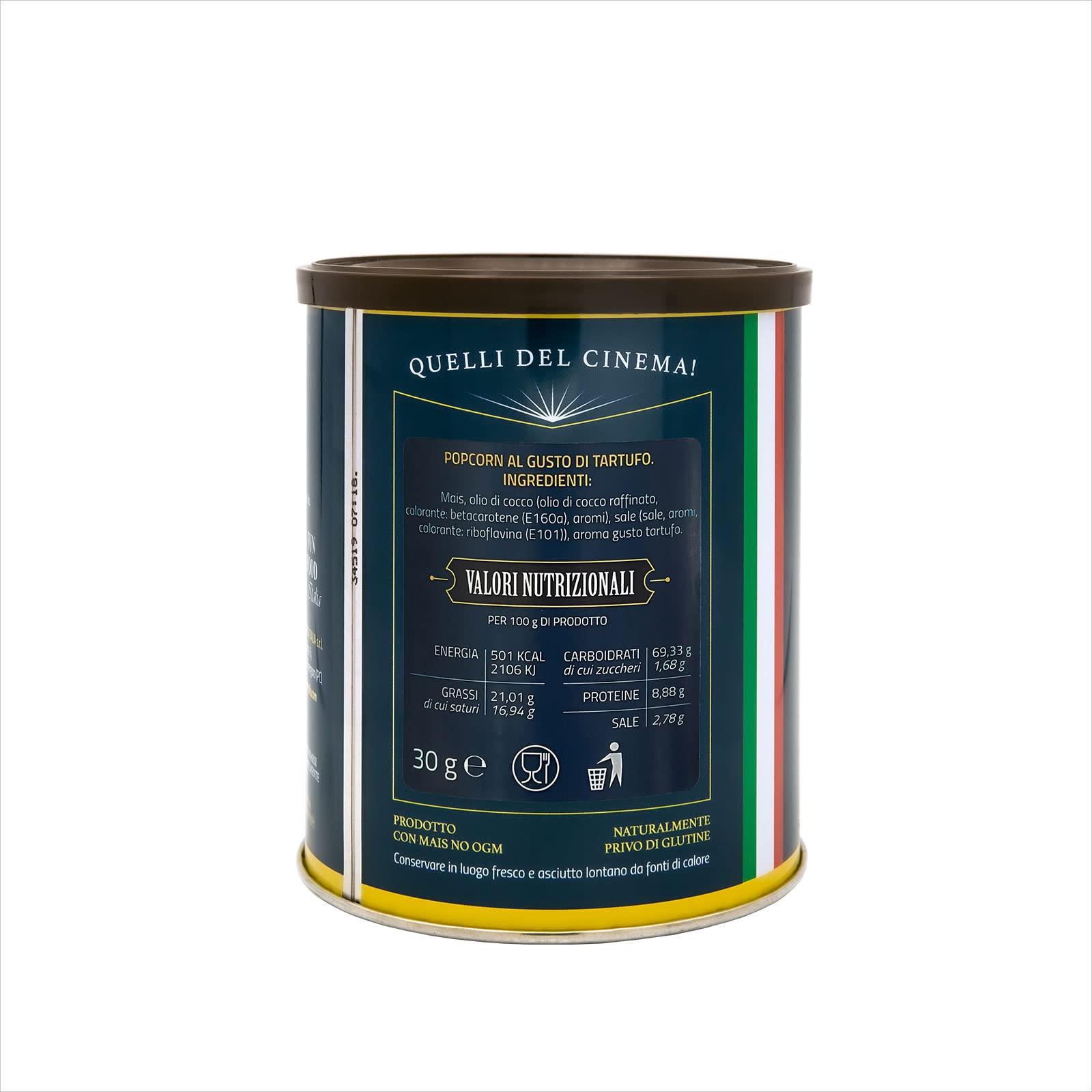 Fun Food Italia Popcorn Gold Premium, Senza Glutine, Gusto Tartufo, in barattolo da 30 g