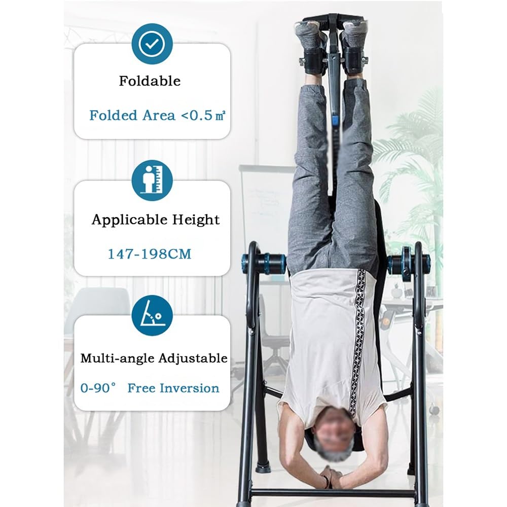 Table d'inversion Machine inversée Artefact Équipement de Fitness Machine d'étirement Traction Lombaire Suspension inversée auxiliaire Thérapie par Inversion