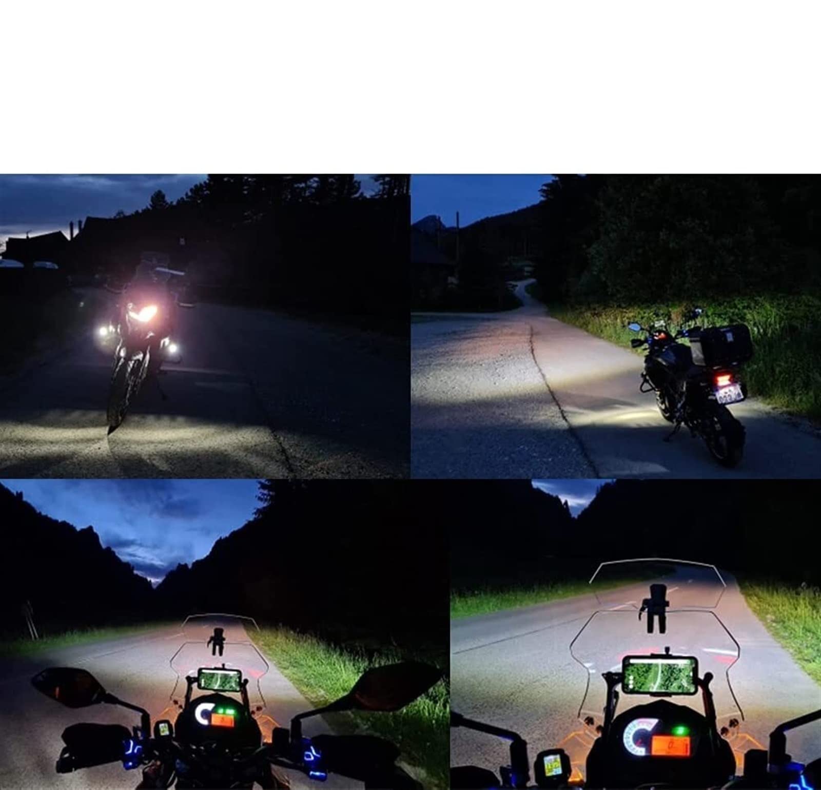 Pair Universal Motorcycle LED Auxiliary Fog Light Assemblie Driving Lamp 40W Headlight Fit For BMW K1600 R1200GS ADV(Section A)