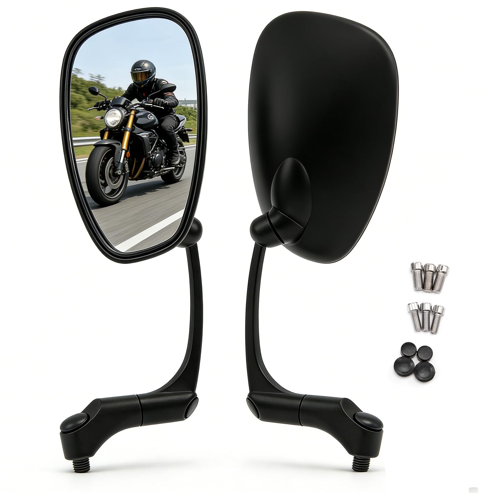 MotorcycleBike Specchio in lega di alluminio Ciclismo Riflettore Ampio Moto Scooter Specchio retrovisore sinistra destra