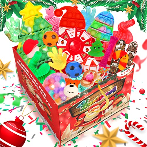 Fidget Box 60 Pcs: Mystery Fidget Toys Pack, Surprise Birthday Gift 2023 for Boys Girls, Portable Travel Toys, Classroom Rewards, Party Bag Fillers