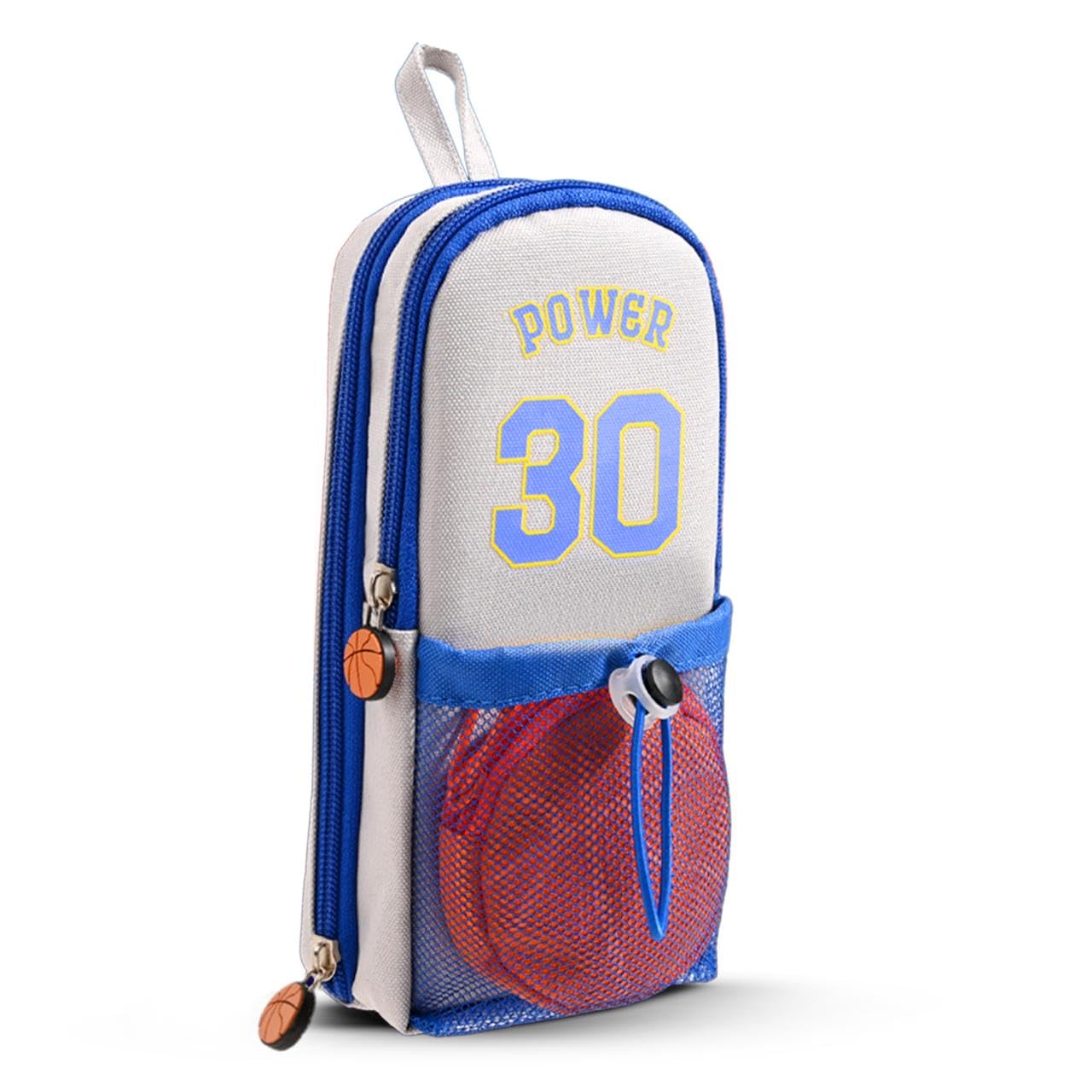 Dravina Polyester Large Capacity Pencil Pouch with 3 Zippers & 5 Compartments - Waterproof Standing Pencil Case with Metal Zipper + Football Charm & Coin Pouch | Aesthetic Stationary for Kids (B0D9YQD93N) Amazon Price History, Amazon Price Tracker
