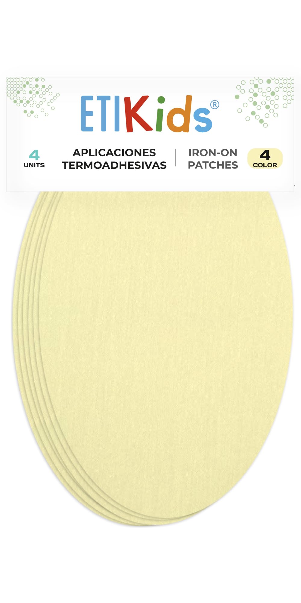 4 Light Beige Iron-On Fabric Repair Patches โ Knee & Elbow Patches for Clothes, Trousers, Jackets, Sweaters & Shirts, 16 x 10 cm