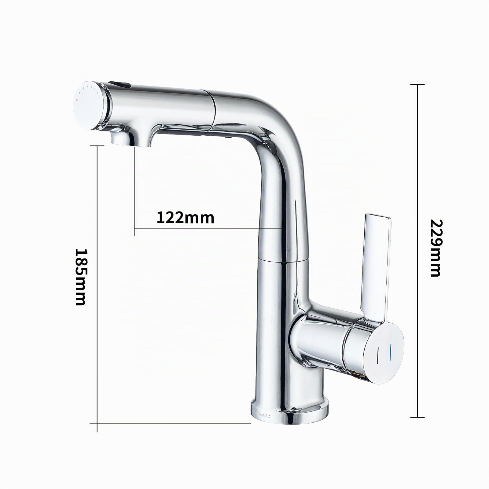 Grifo Lavabo Extraible Ducha con LED Temperatura, 3 Modos Salida Agua | Mezclador de Lavabo Baño, Grifos Monomando, Apto Para Fregadero de Encimera, Aireador Extraíble, Agua Fría y Caliente,Cromado