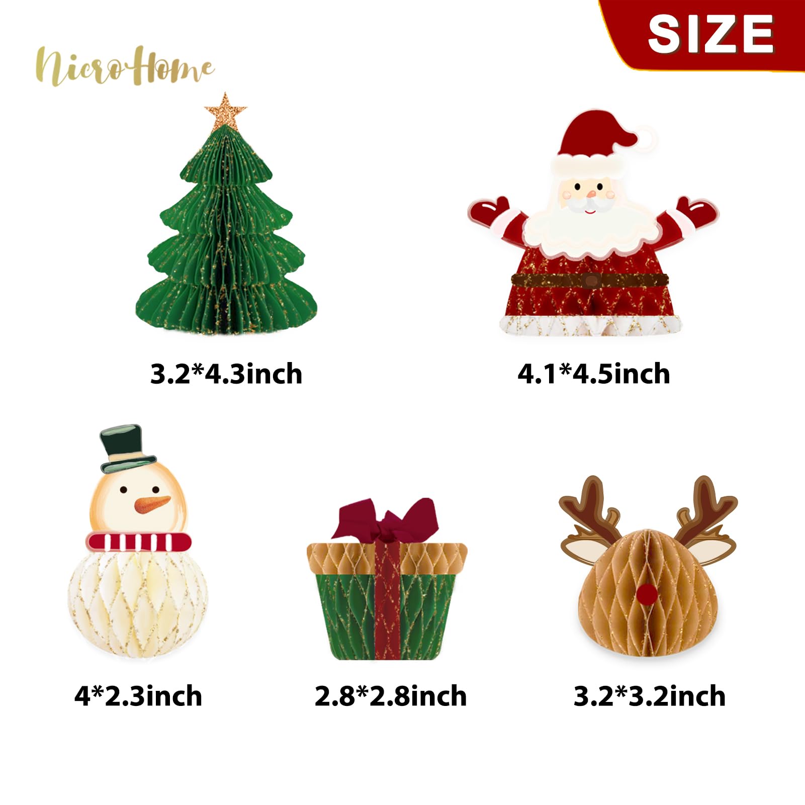 NICROHOME EUR 5 PCS Christmas Hanging Decorations - Image 2