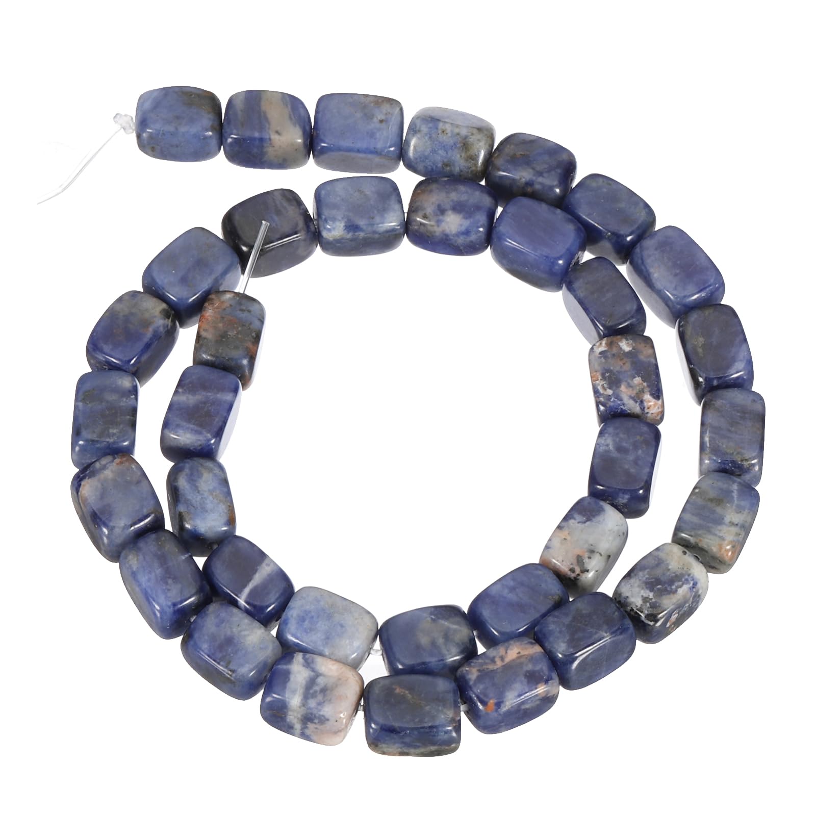 PATIKIL 12x8mm Natural Stone Indigo Blue Crystal Agate Beads for Jewelry Making 1 Strand 15"/38cm Cuboid Loose Spacer Beads - Image 4