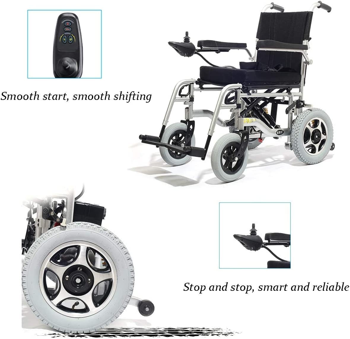MU Sedia a Rotelle Elettrica Pieghevole Disabili (Raggio Di Sterzata Di 1 M)