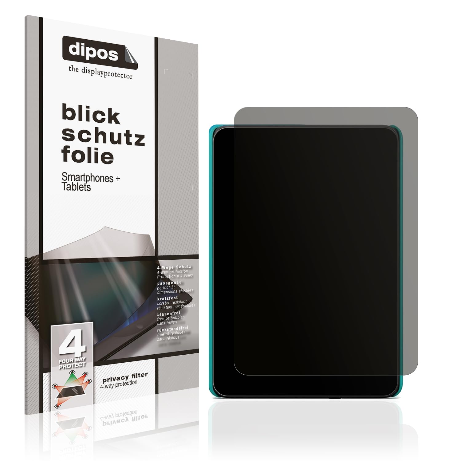 dipos Blickschutzfolie für Amazon Kindle Kids Edition 11.Gen 2024 | Displayschutz matt mit 4-Wege Sichtschutz-Effekt, Privacy Filter, passt perfekt, kratzfest, blasenfrei, selbstklebend