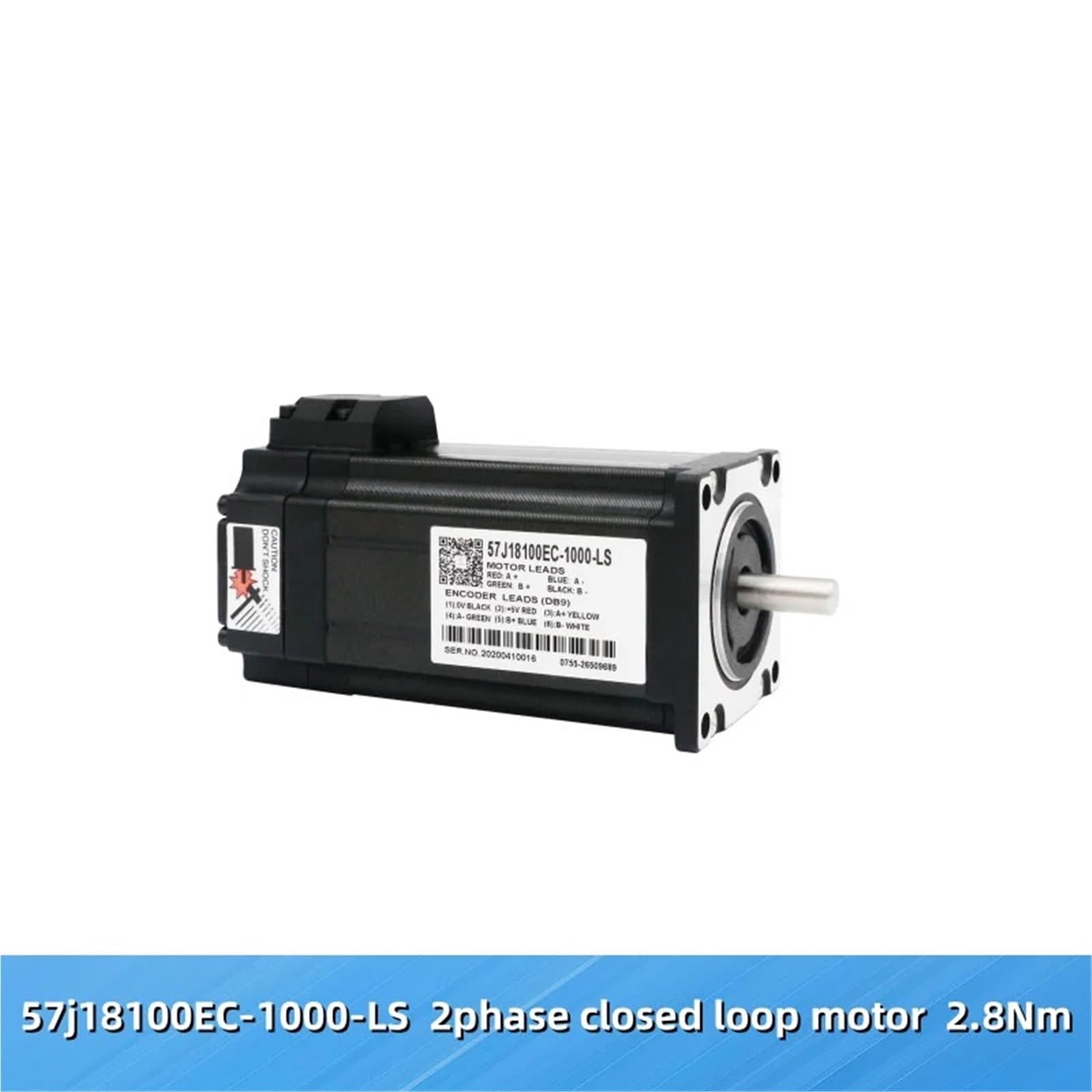 1 motor profesional Nema 23 profundo con codificador, 57J18100EC-1000-LS, bifásico, 4 A, 2,8 Nm