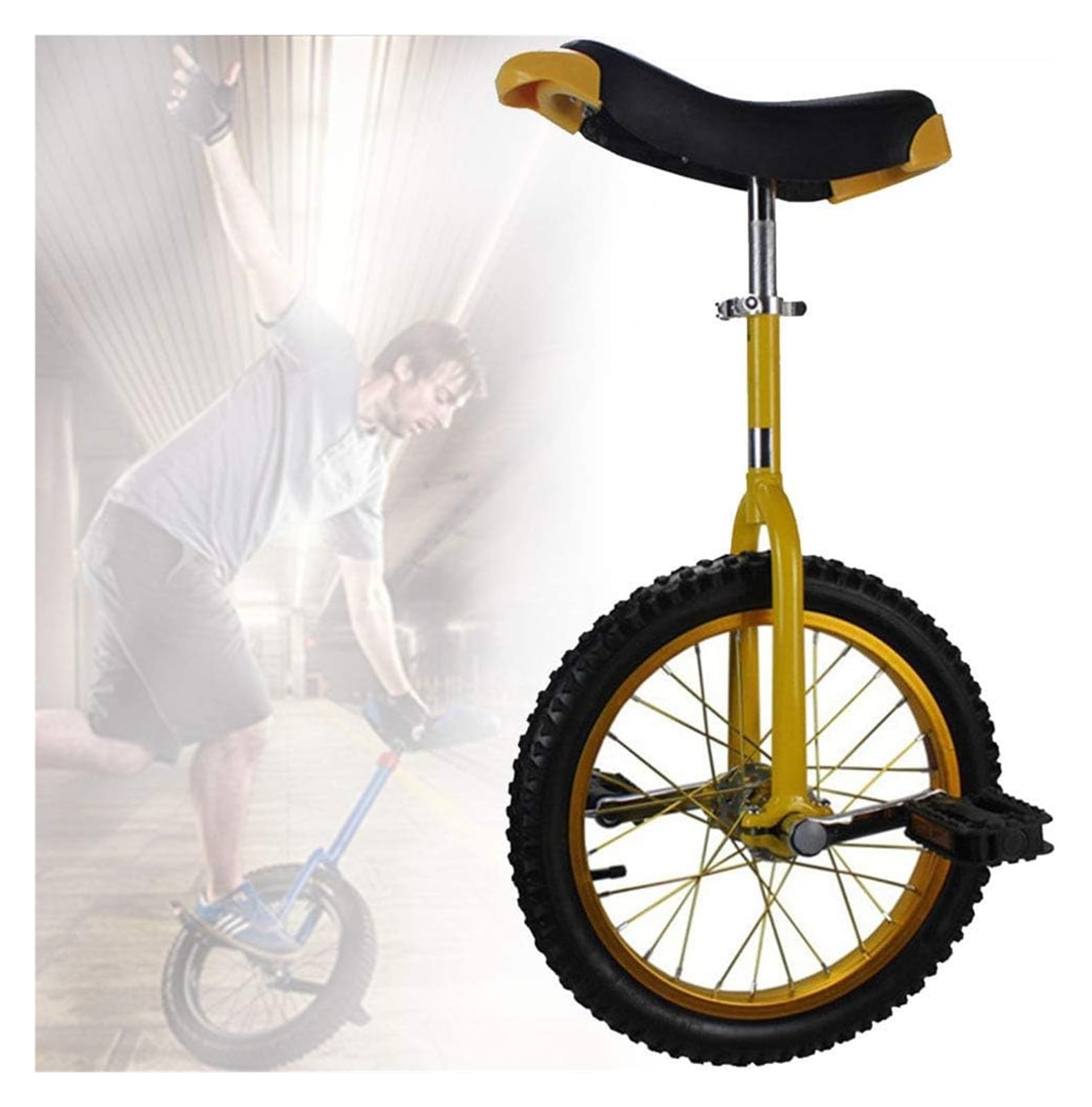monocycle, Roues antidérapantes de 16/18/20 Pouces avec Jante en Alliage, Pneu très épais, siège réglable