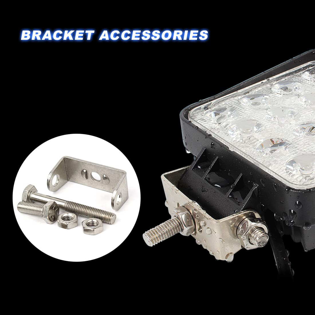 AUTOJARE 4inch 48W LED werklampen Offroad koplampen extra koplampen, 12V 24V LED Offroad floodlight reflector koplamp werklicht voor SUV ATV Truck Boat Tractor (4inch, S006