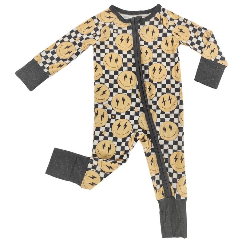 Image of Little One Shop | Bamboo Sleeper (Lightning Checkered Smiley, 12-18M)