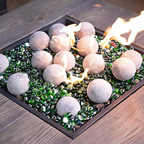 Bond Manufacturing Ceramic Fire Balls | Set of 15 | Fire Pit / Fire Table Accessory for Indoor and Outdoor Fireplace (3"/Limited Edition)
