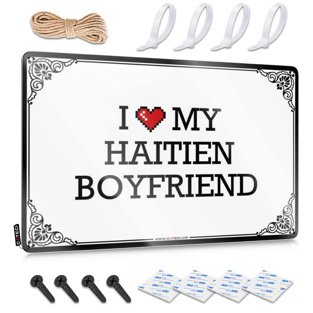 I Love My Haitien Boyfriend Soft Area Pretty - Emo Plaque Wall Art Decoration(30X40CM)