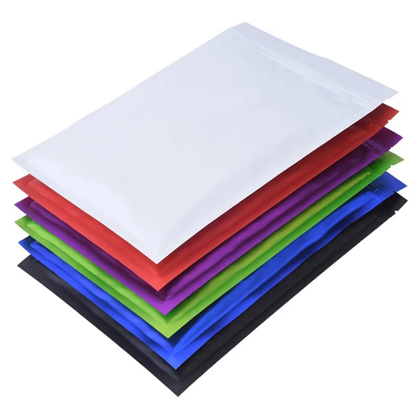 Bolsas planas Bolsas planas con cierre hermético de aluminio resellable for té, alimentos, dulces, joyas, sellado térmico(Black,100pcs,20x30cm)