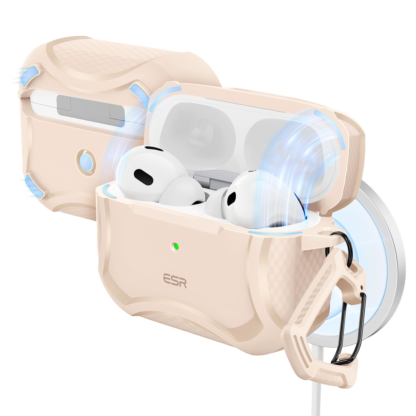 Photo 1 of ESR for AirPods Pro 2 Case, Compatible with MagSafe, Titanium