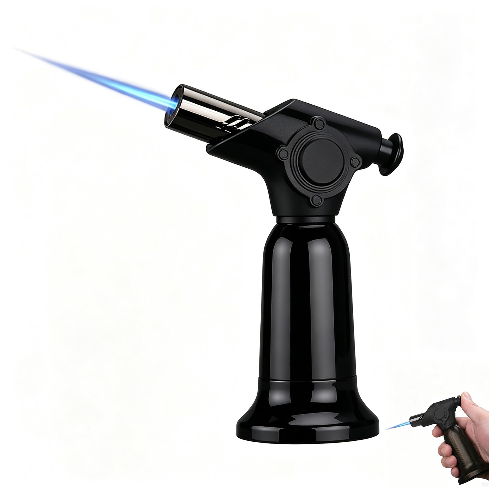 Jhcydm Black1 Large Capacity Torch Lighter, Windproof Butane Lighter