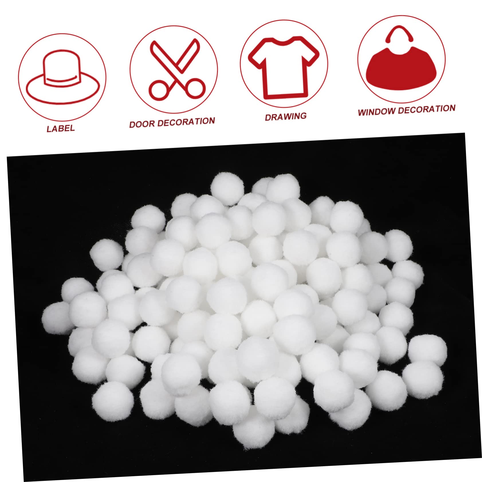 HOMSFOU 500 Stück Weißer Pompon Bälle für DIY Bastelprojekte Flauschige Bastelzubehör für Kleidung Kunstwerke und Haarschmuck Pompoms zum Basteln von Dekorationen