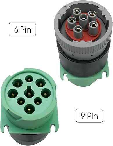 Miniatura 2 de Enchufe de diagnóstico 9pin J1939 tipo 2 a 6pin J1708 motocicleta cableado adaptador hembra, verde