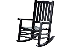 Premium Black Oversized Rocking Chair Outdoor Patio Garden Rocker