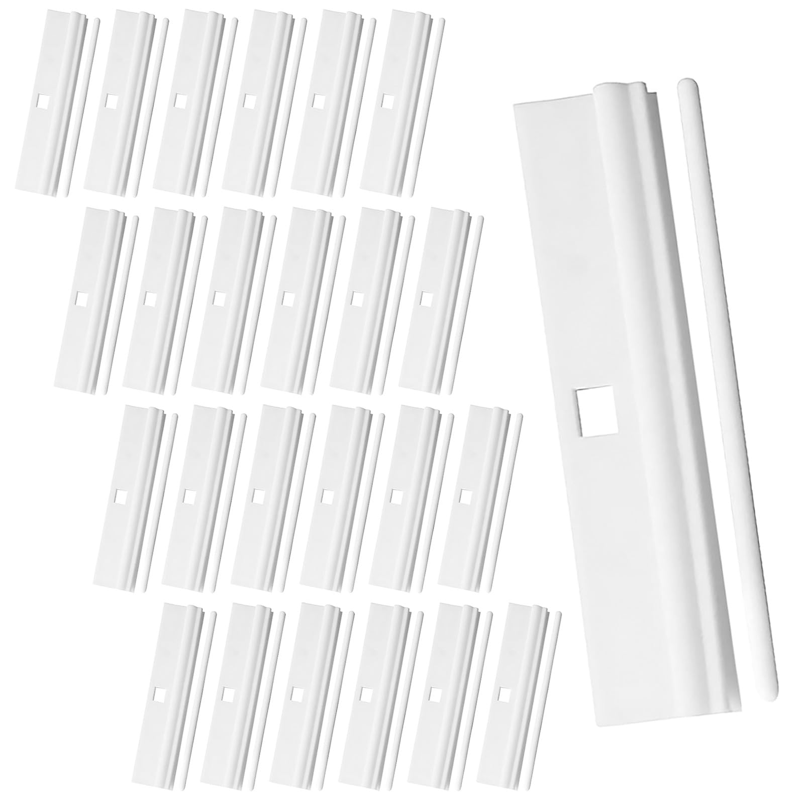 Xiansini White 50 Pcs Diy Adjustable Vertical Blind Hanger, Vertical Blind Top Hangers,Replacement Hanger For 89 Mm Slats,Verticals Blind Accessories,Slats Spare Parts,Bottom Weights Slats (50)