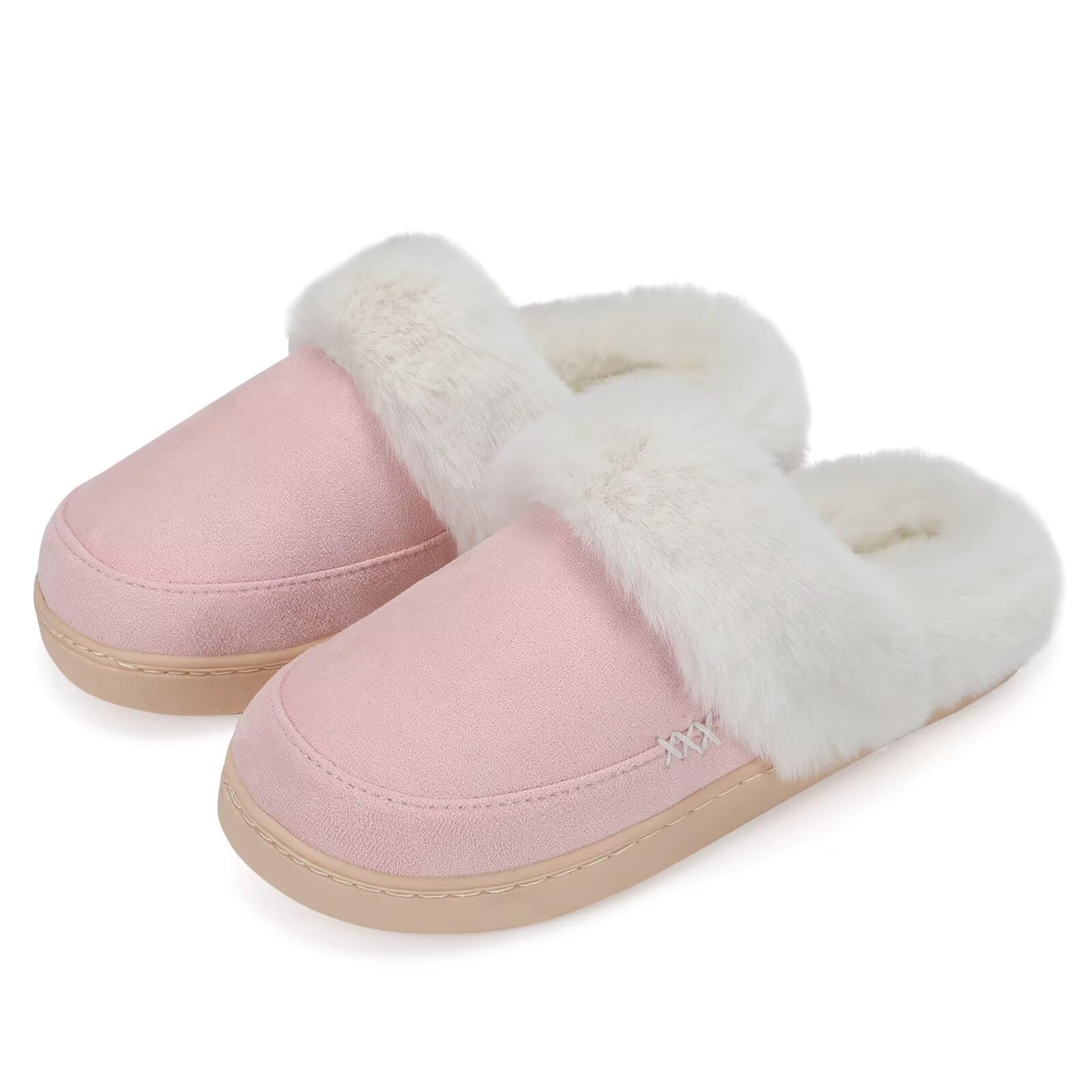 NineCiFun Women's Comfy House Slippers Memory Foam Fuzzy Bedroom Scuffs Slippers Indoor Outdoor Anti Skid Home Slippers Shoes with Warm Plush Lining