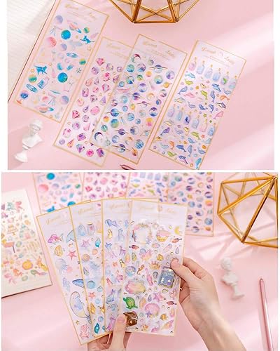 Miniatura 6 de TXIN 5 hojas de calcomanías 3D para calendario, álbum de recortes, planificador de diario, calcomanías para niñas, enviadas de 3 a 5 estilos al azar