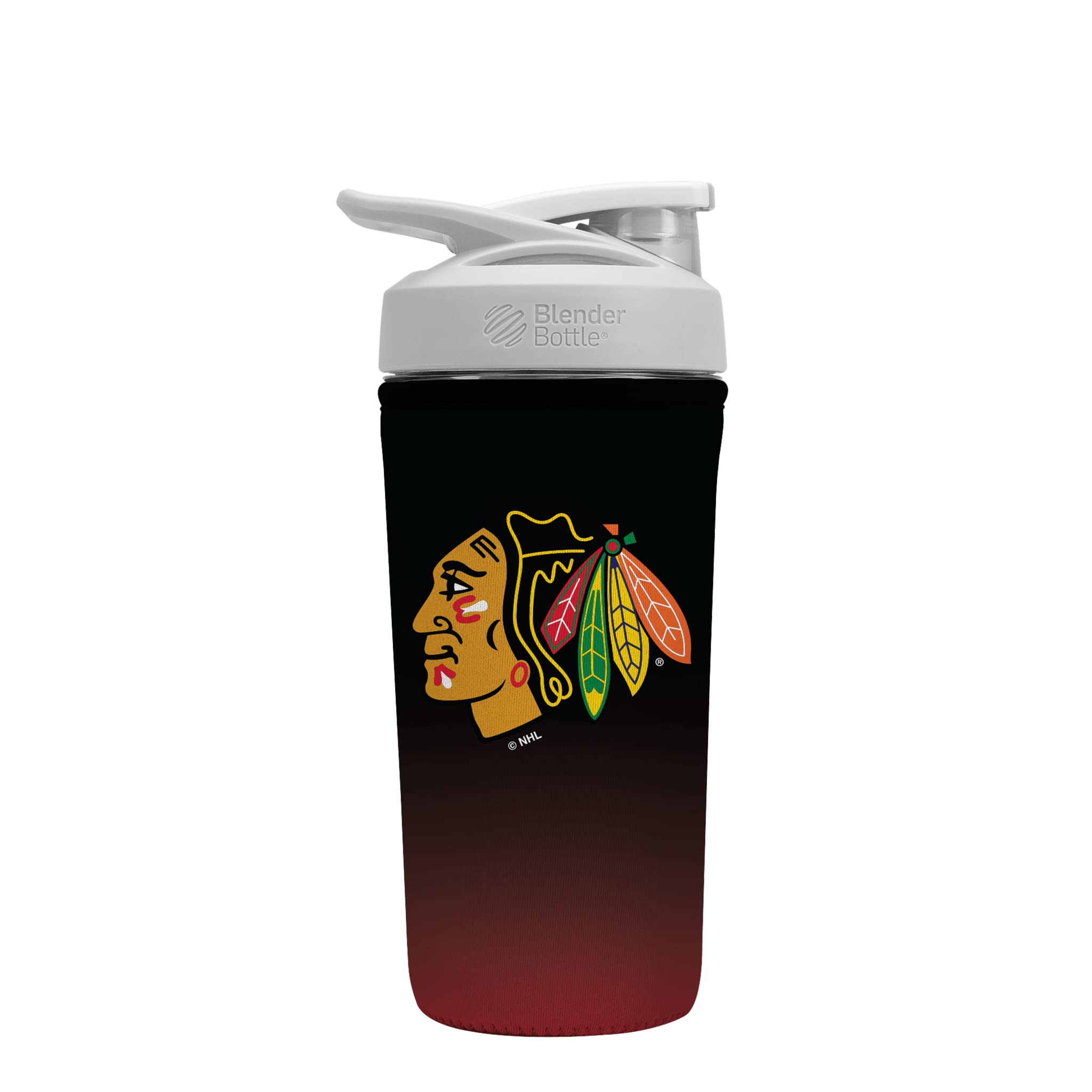 Sok It BotlSok NHL Hockey Protein Blender Shaker Bottle Sleeve Insulated Neoprene Cover (Chicago Blackhawks, Fits 28oz Blender)