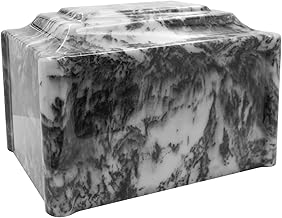 Ebony Acadia Cultured Marble Cremation Urn Vault Combo - 210 Cubic Inch Capacity for a Person Weighing up to 200 Pounds - Cremation Urn for Ashes - Suitable for Both Ground Burial or Home Memorial