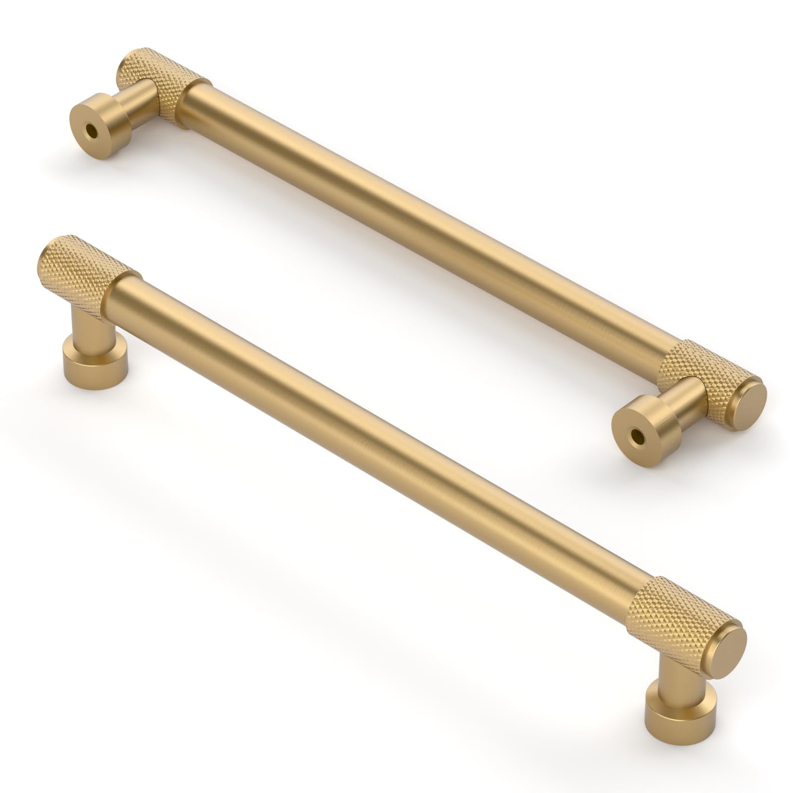 Asidrama 10 Pack 7 Inch(177mm) Champagne Bronze Cabinet Pulls Knurled Cabinet Handles Cupboard Handles Gold Kitchen Cabinet Hardware for Cupboard Drawer Pulls