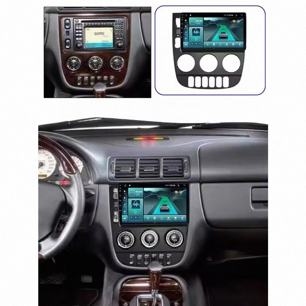 Car Stereo Carplay Radio de Coche para Benz M Class W163 ML 2001-2005 Soporta Bluetooth, Control Volante, USB, WiFi, 4G, Mirror-Link, GPS Navegador/Radio FM, 4 Nuclear 1G+32G