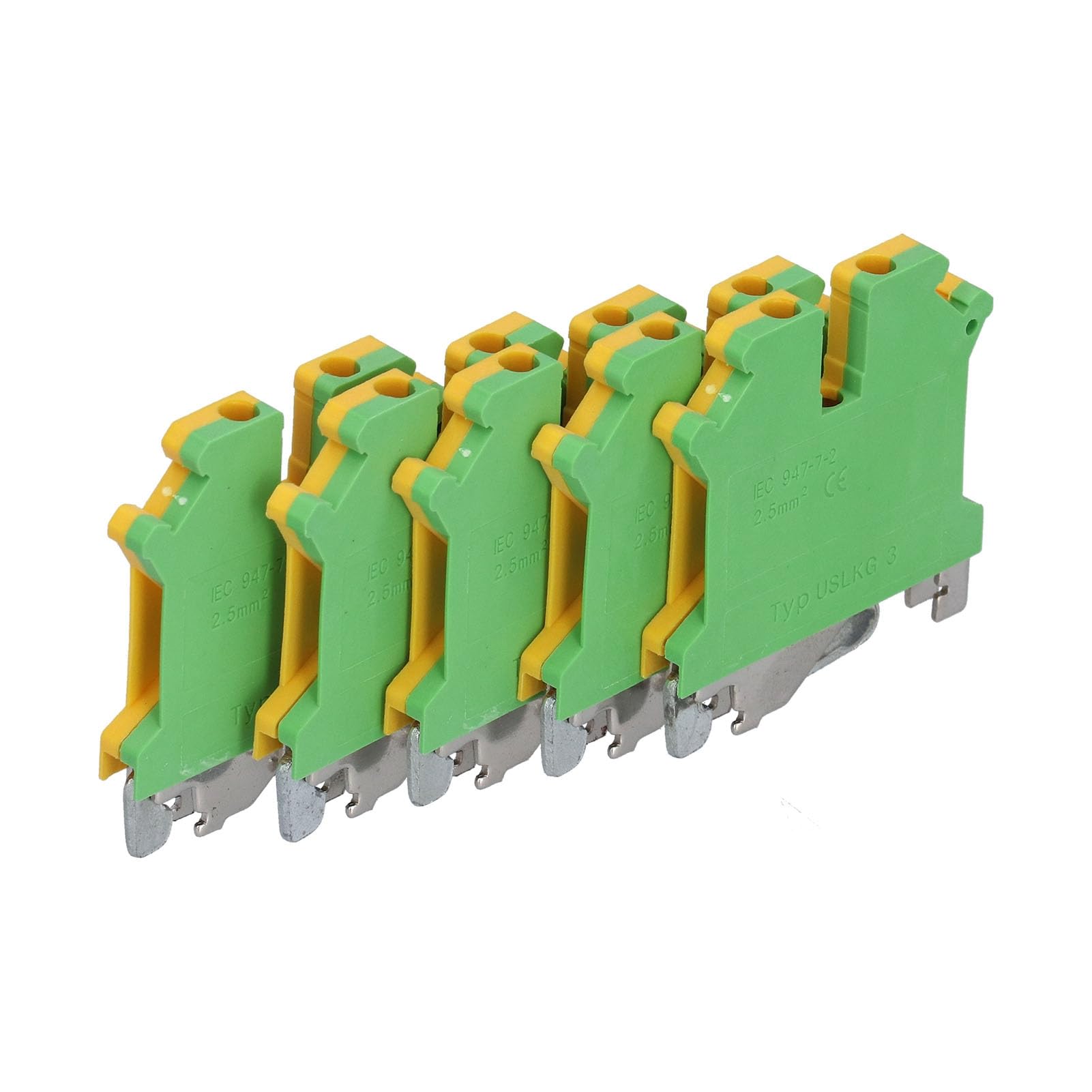 Hosie Erdungsklemme, TYP USLKG-3 Reihenklemme 50 Stck, Gelb + Grn, Schraubklemme, ABS Material
