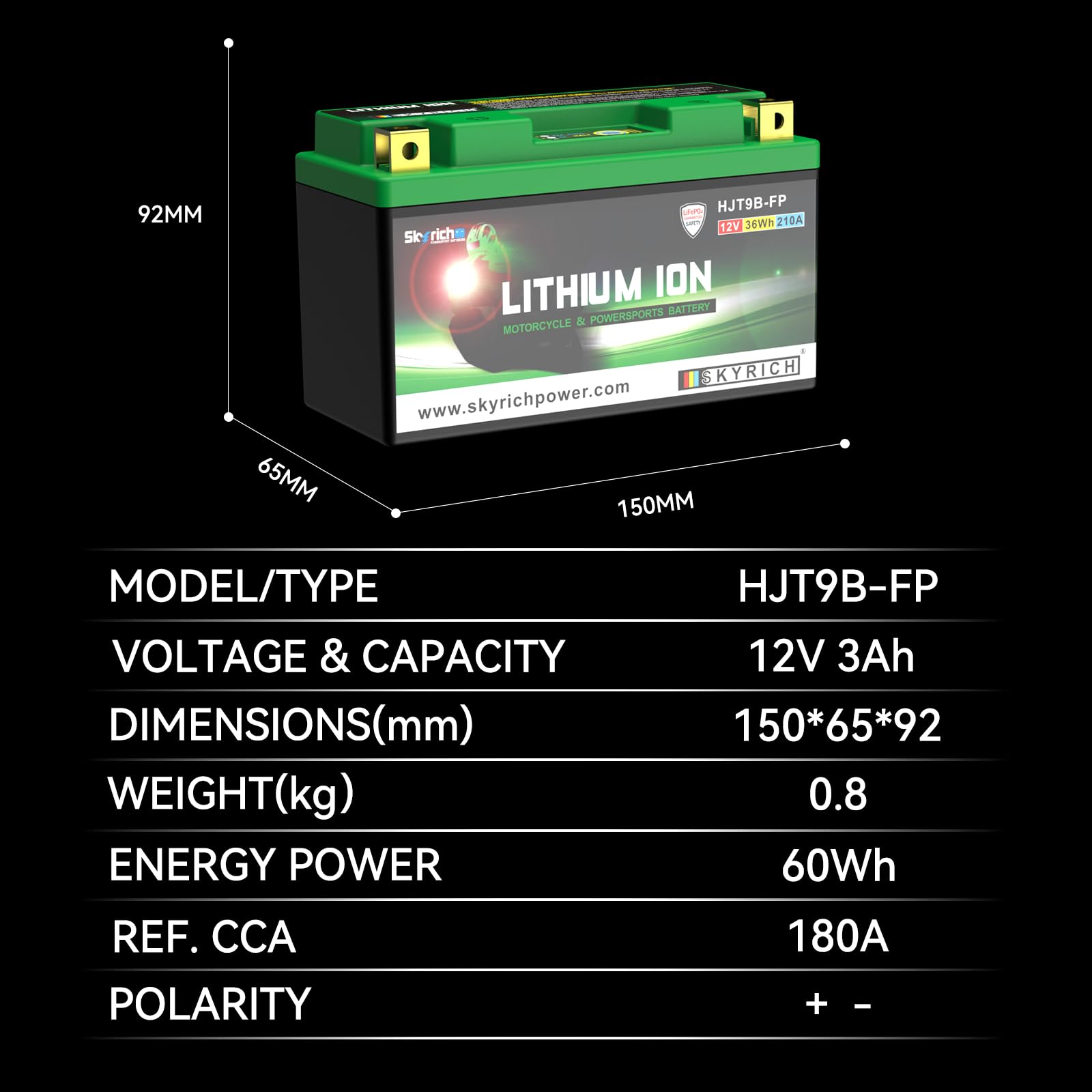 Batterie Skyrich Lithium HJT9B-FP