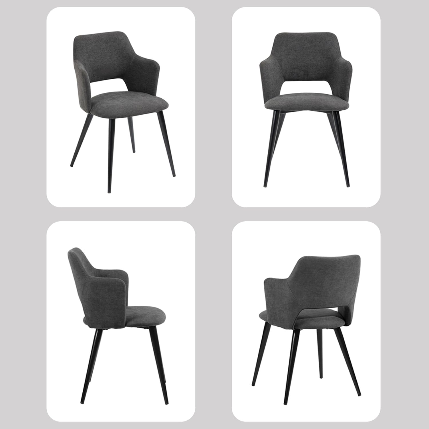 Chaise De Salle à Manger Zack V2 Tissu Blanc Gris | Leroy Merlin - 13