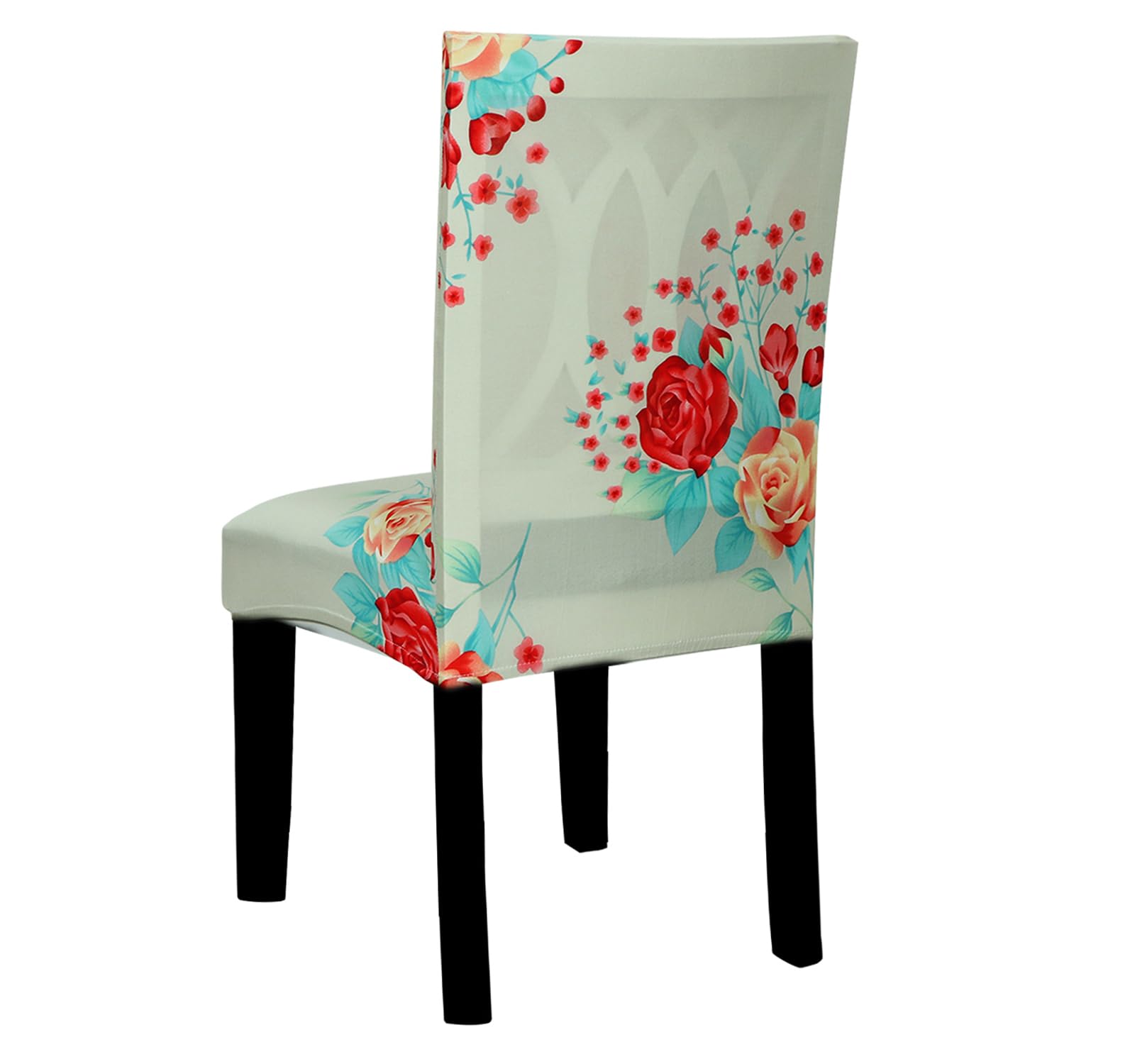 House of Quirk Polyester Elastic Stretch Removable Washable Short Dining Chair Seat Cover Protector Slipcover (6, Blue Ash) 1