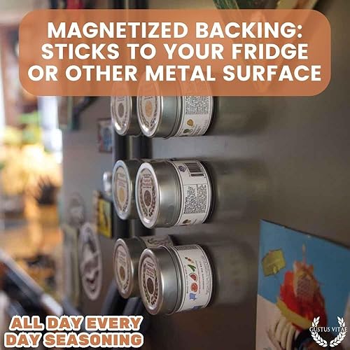 Miniatura 9 de Condimento para todo el día y todos los días, auténtica mezcla de especias gourmet artesanales, 1.9 onzas, lata magnética, lote pequeño, sin OMG