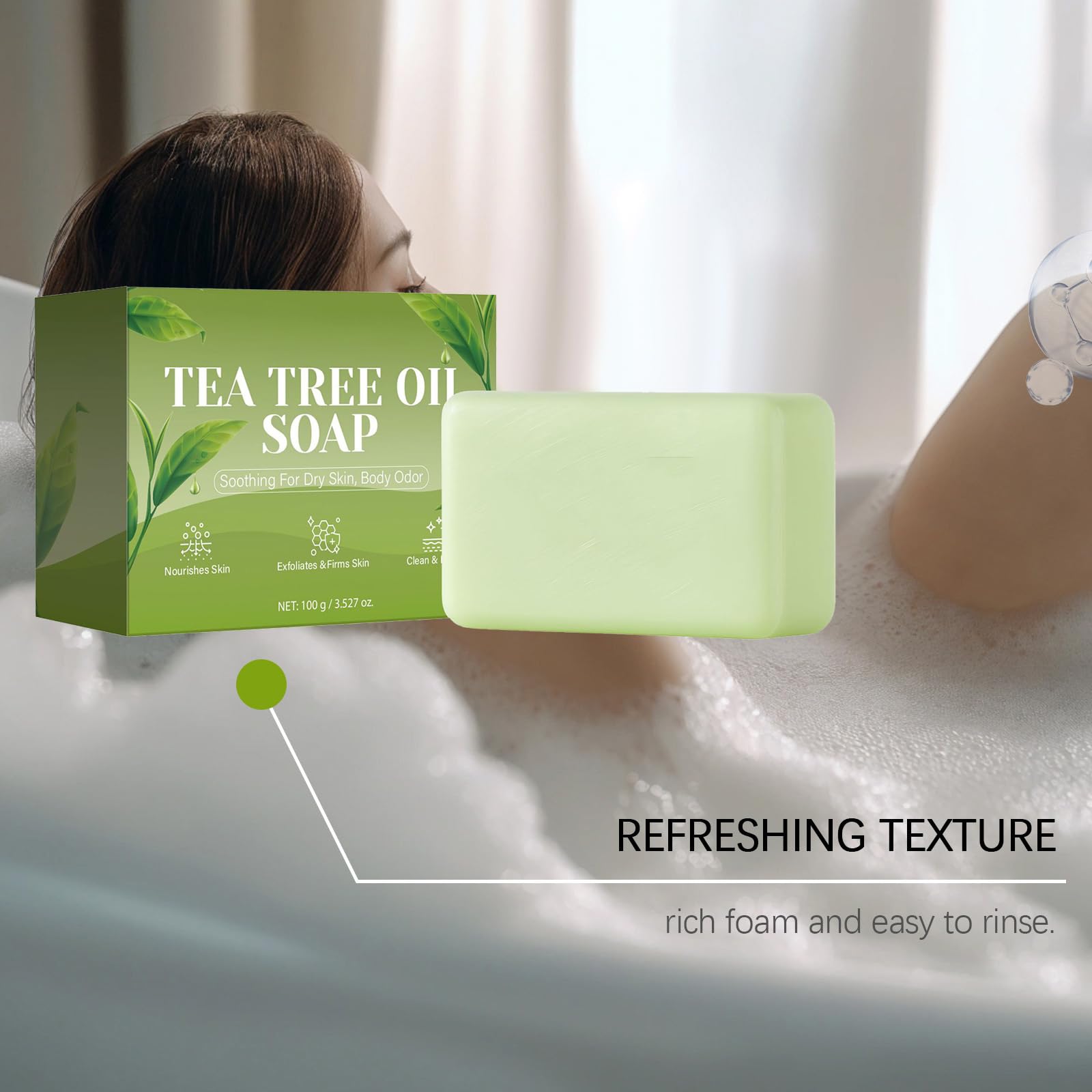 𝐍𝐨𝐥𝐚 𝐑𝐢𝐭𝐮𝐞𝐥 Savon Antifongique, 2026 New Savon Arbre à Thé (2PCS) - 4