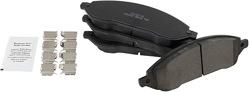 Miniatura 5 de TRQ Kit de pastillas de freno delanteras y traseras y rotores Kit de productos químicos de freno, pastillas de freno de cerámica compatible con Ford