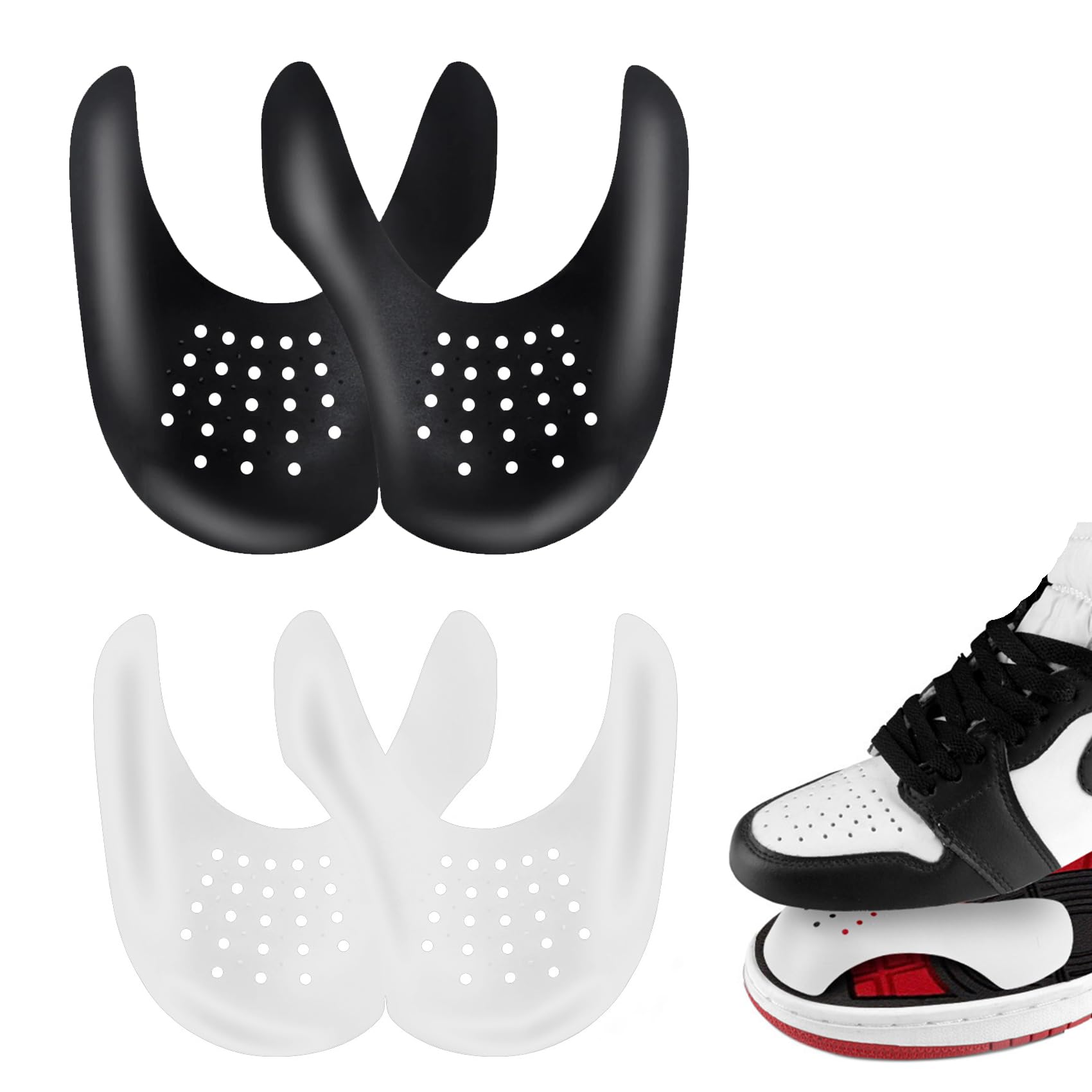 2 Pares Escudo de Zapatos, Protectores para Zapatillas de Deporte, Protector de Arrugas de Zapatos, Prevenga Hendidura del Pliegue del Calzado Deportivo (S: Talla 35-39)