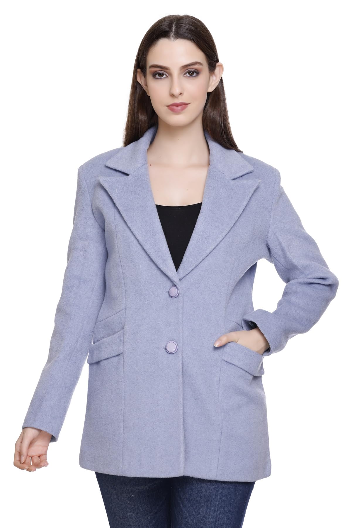 hood culture Woolen Tweed Winter Coat-picture-21