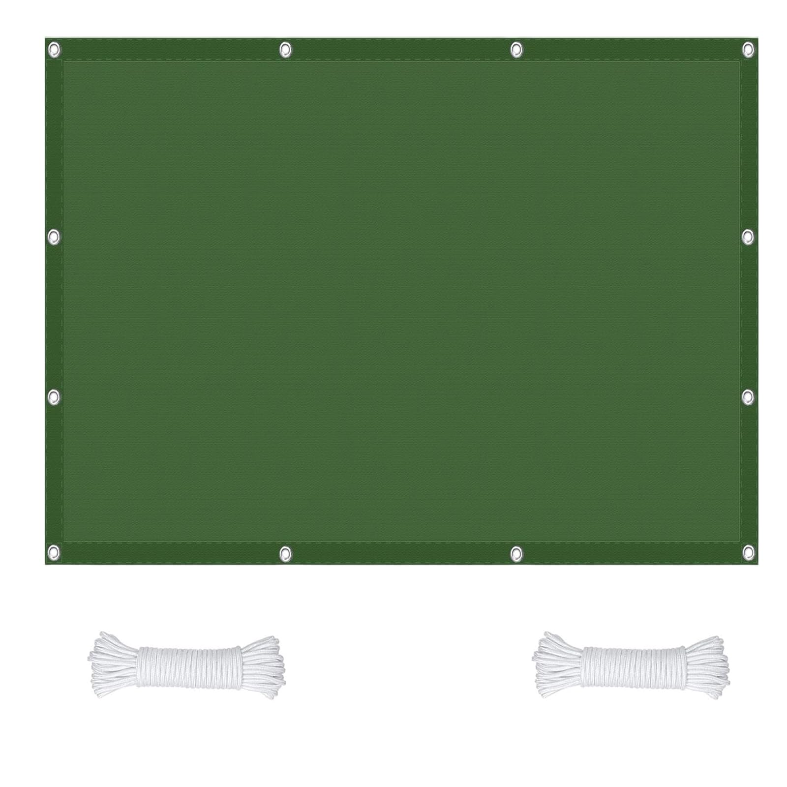 Voile d'ombrage Imperméable 110 x 340 cm Protection Contre Le Vent Anti-Déchirure Résistant Aux Intempéries et Respirant Toile Ombrage Exterieur pour Patio Jardin, Vert Foncé