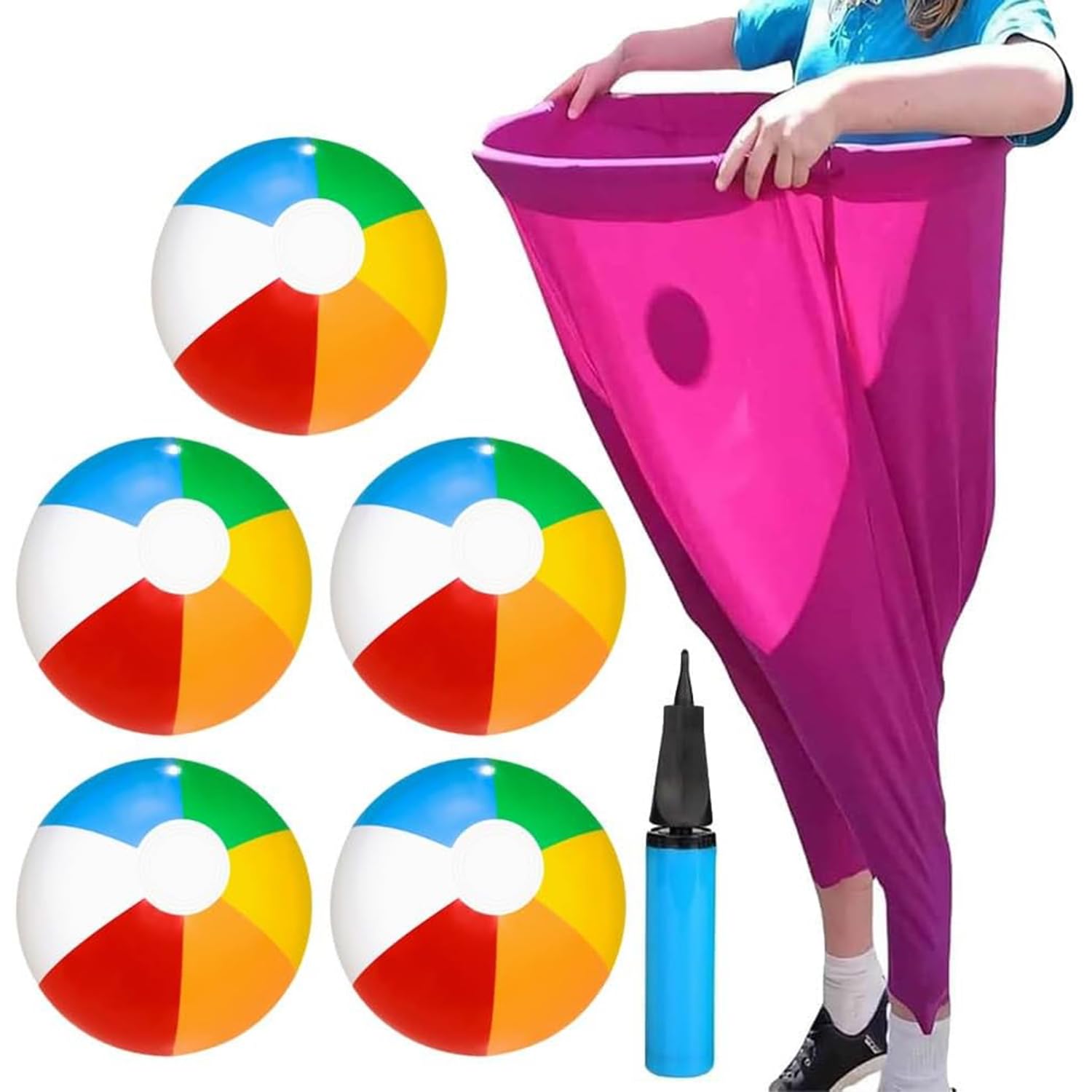 Yard Game Set for Outdoor Fun - Catch Balls with Bouncy Balls and Air Pump, Perfect for Family Reunions and Backyard Parties