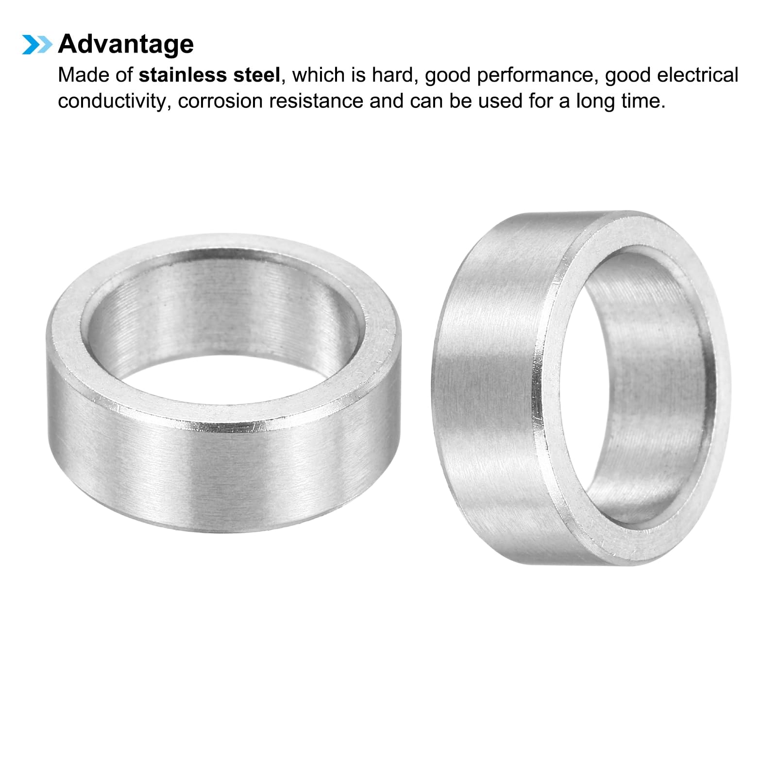 PATIKIL M12 Stainless Steel Spacers, 12Pcs Metal Spacer 12mm ID x 16mm OD x 6mm L Screw Standoff for 1/2" or M12 Screw - Image 4