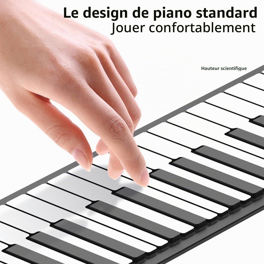 Btuty Clavier Électronique Portable à 88 Touches - Piano Pliable en Silicone Avec Haut-Parleur - Pour Usage Professionnel et Domestique