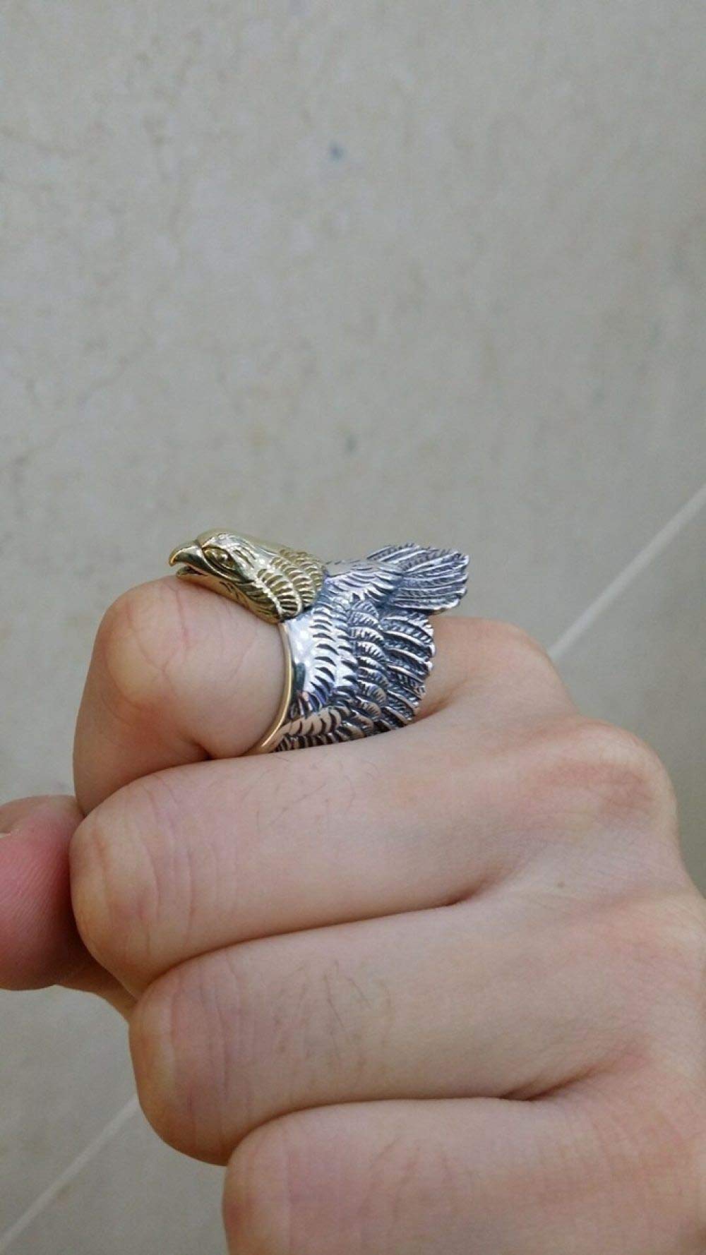 Anelli D'Argento,S925 Anello In Argento Sterling Con Piume D'Aquila Anelli Regolabili Anello Aperto Retrò In Argento Anello Per Il Pollice Anello Per L'Eternità Fascino Di Nozze Gioielli Regali Pe