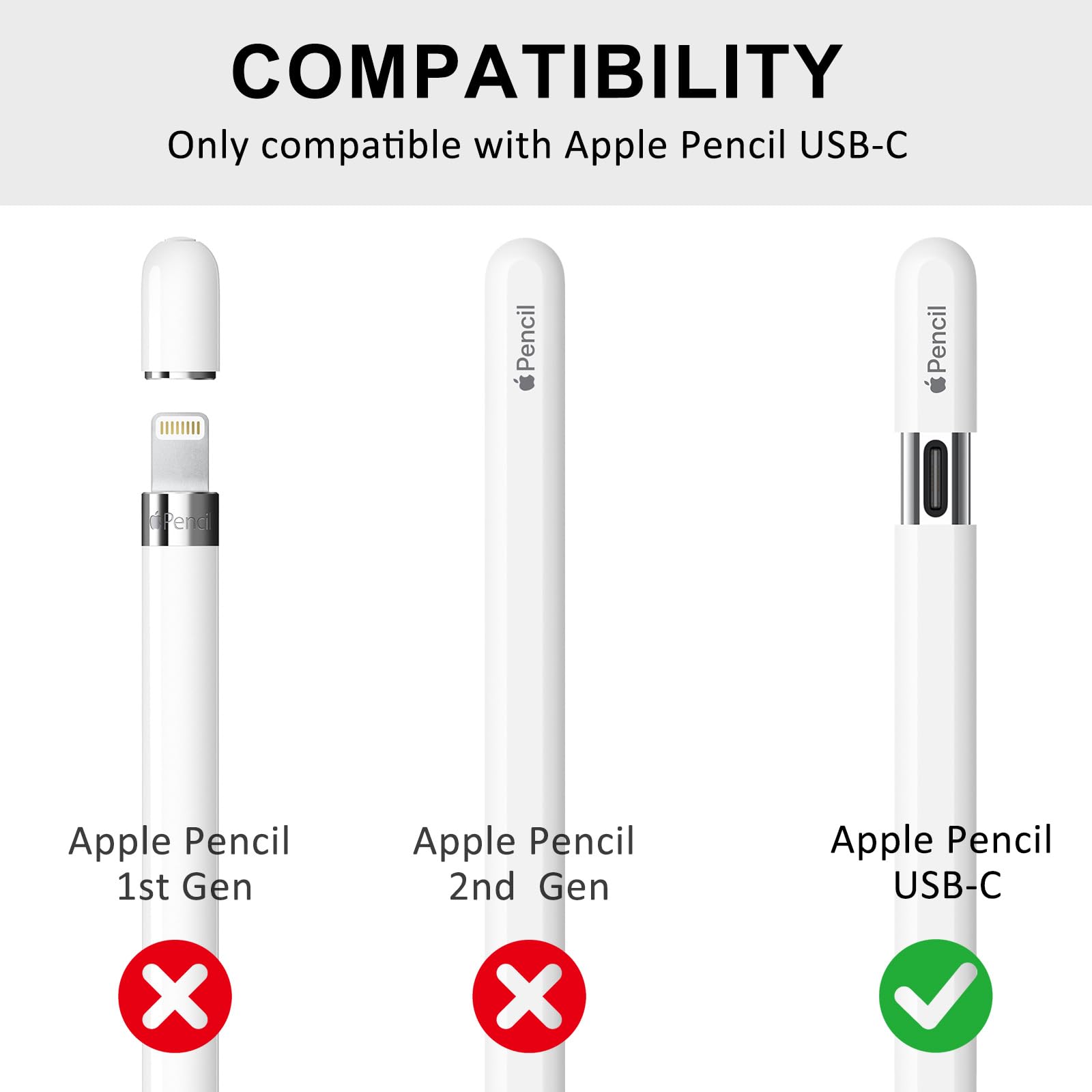 Tobfit Silicone Case for Apple Pencil (USB-C) 2023, Ultra Thin Proteative Cover Soft Skin Anti-Slip Pencil Grip Holder Compatible with Apple Pencil 3rd Generation Pink — Amazon image 2